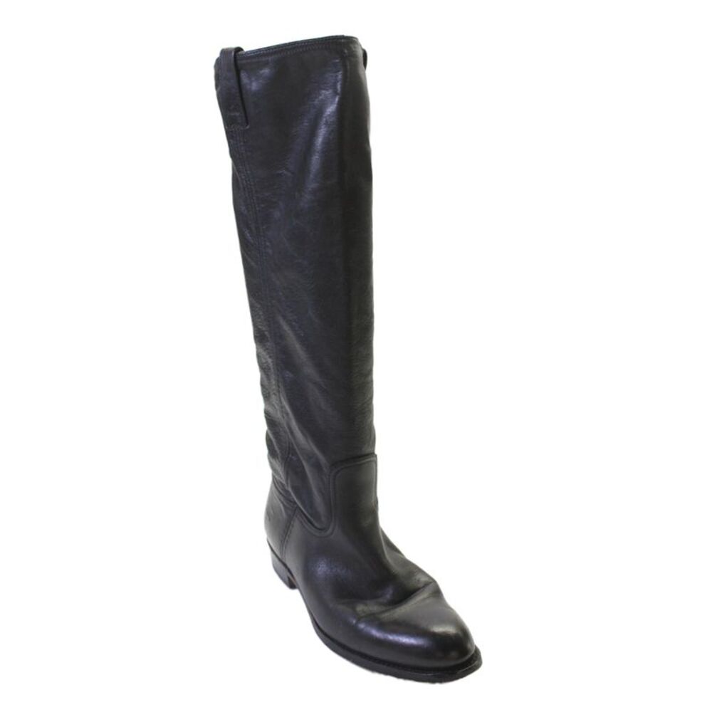 Frye Womens Leather Knee High Slip On Boots Black Size 7